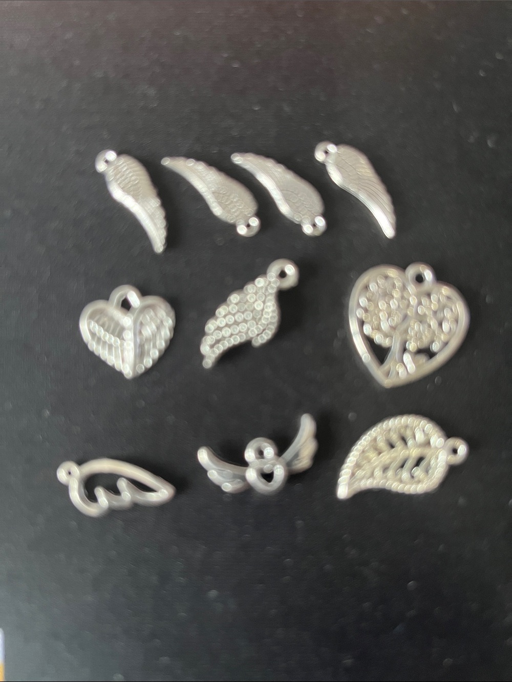 New 10 Charms Wing and Heart Metal Jewelry Making Craft Supplies